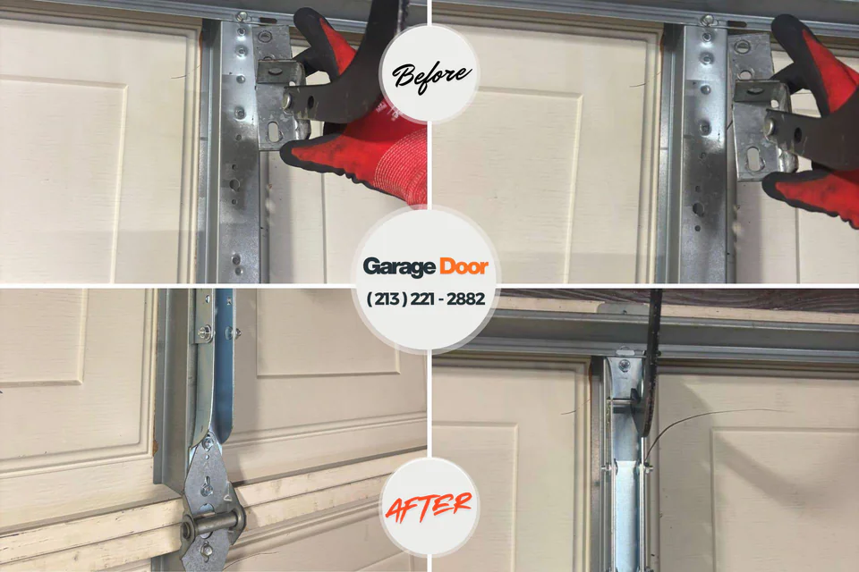 Before and after: garage door repair Roanoke, IL